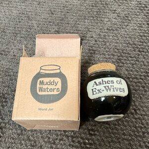 ASHES Muddy Waters jar with cork top in box
